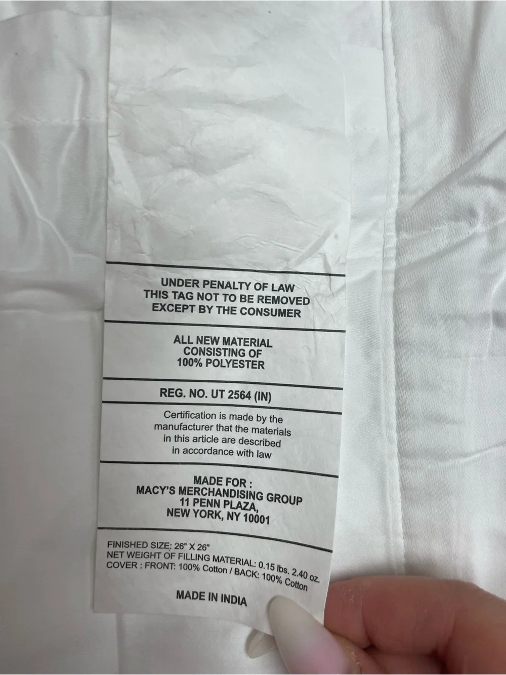 Charter Club Quilted European Sham Damask White